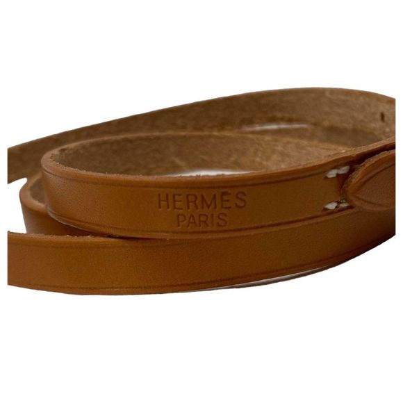 Hermes Brown Wrap Long Leather Bracelet - Picture 3 of 5